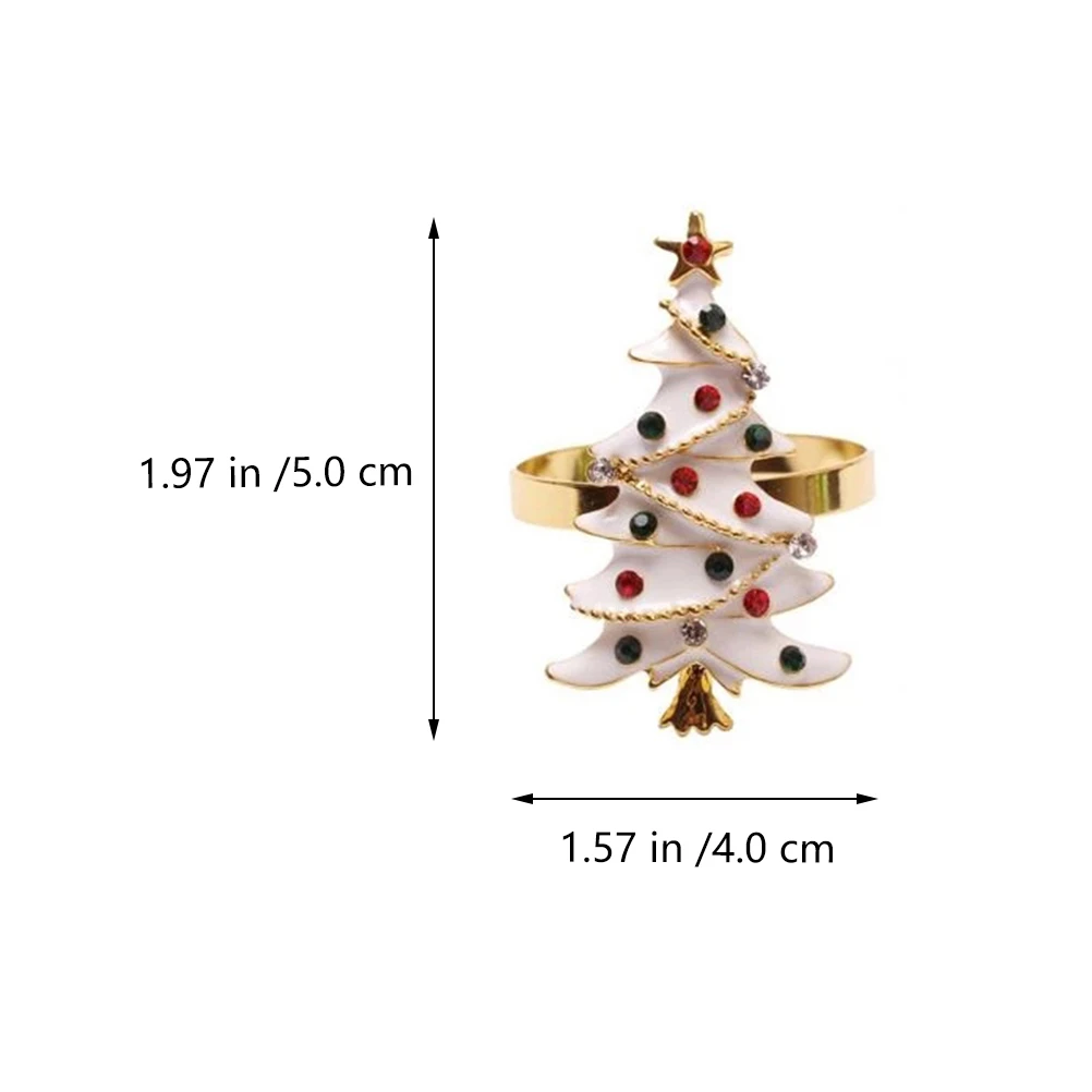 

4pcs Creative Christmas Buckles Lovely Xmas Napkin Rings For Party Restaurant Hotel Decor Napkin Holder Supplies Table