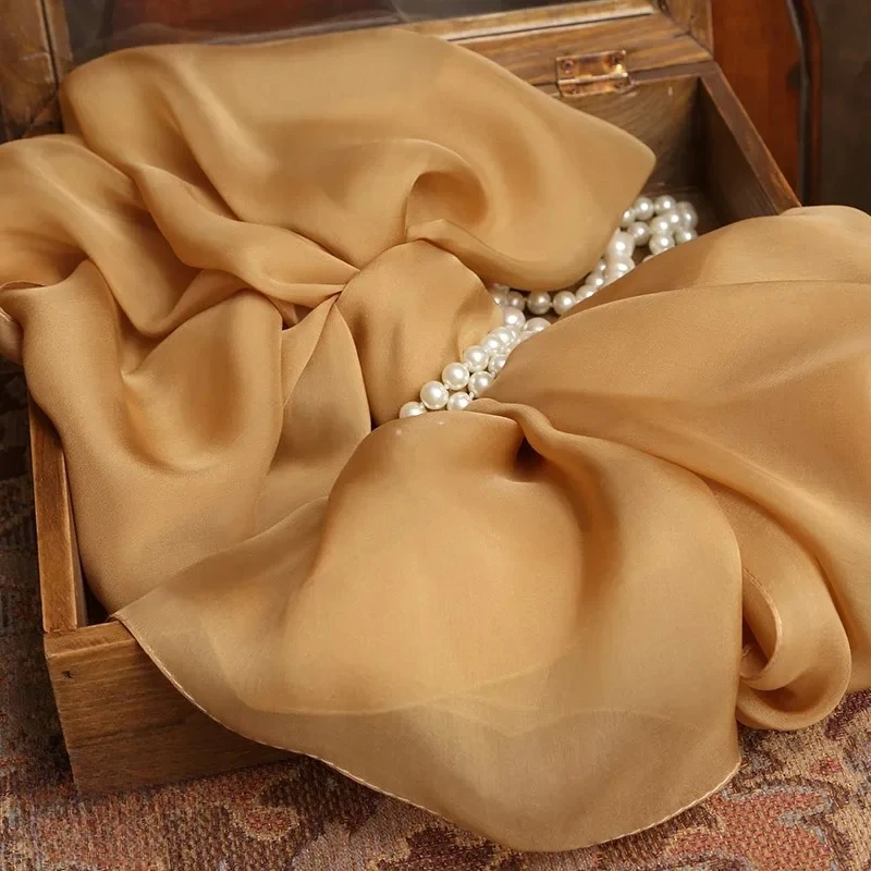 

Gold Color Pure Silk Scarf Ladies Hangzhou All Seasons Big Large Size 250cm Women Fashion 100% Silk Scarf