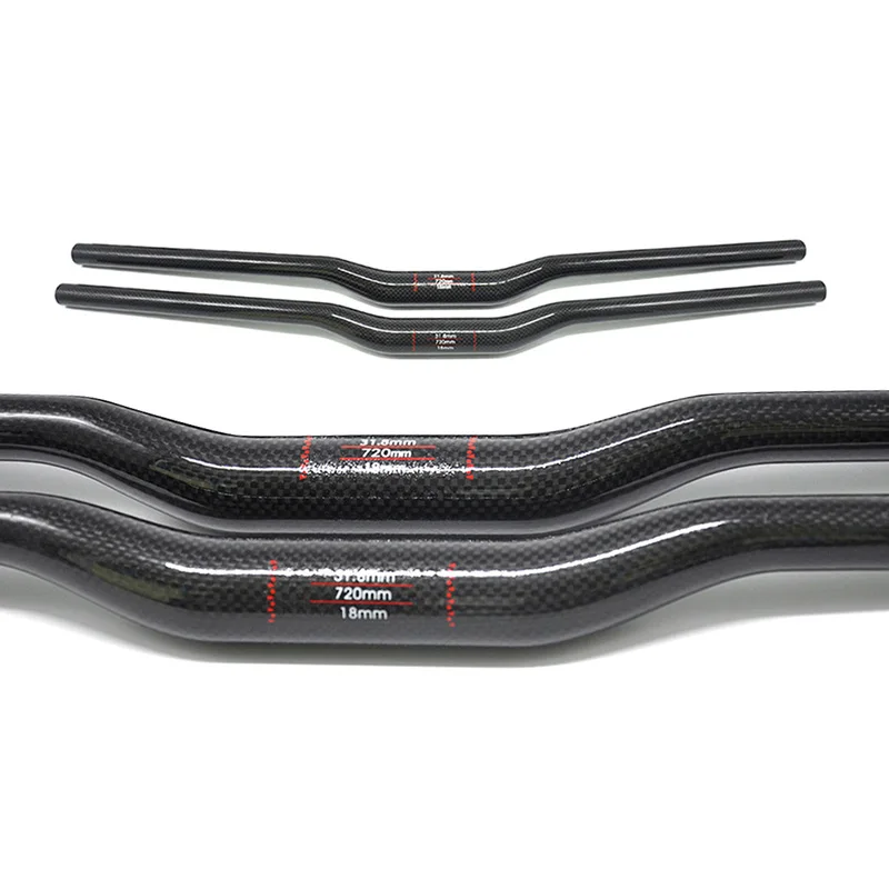 NO TRADEMARK Kierownica karbonowa do rowerów górskich Kierownica karbonowa do rowerów MTB 3k 31.8*600 760mm Kierownica w kształcie jaskółki