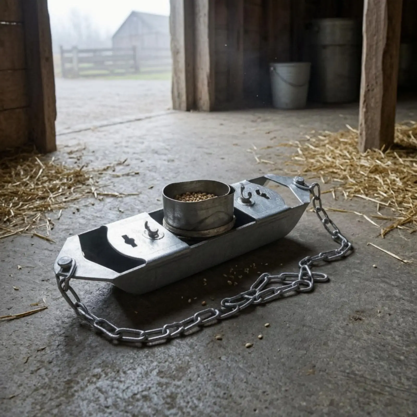 Durable Metal Chicken Feed Trough Galvanized Poultry Feeder for Hen House 2