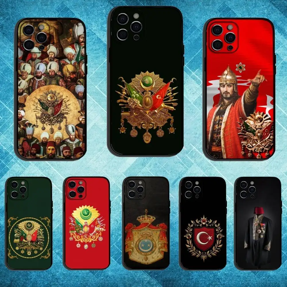 

O-Ottoman E-Empire Coat Phone Case For iPhone17,16,15,14,13,12,11 Plus,Pro Max Soft Black Cover