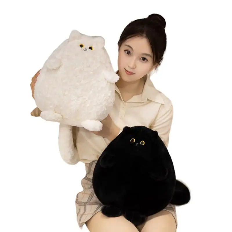 

30 см плюшевая подушка с толстым котом, черно-белая мультяшная животная, полипропилен, хлопковая мягкая подушка с котенком, кавайный подарок на день рождения для детей