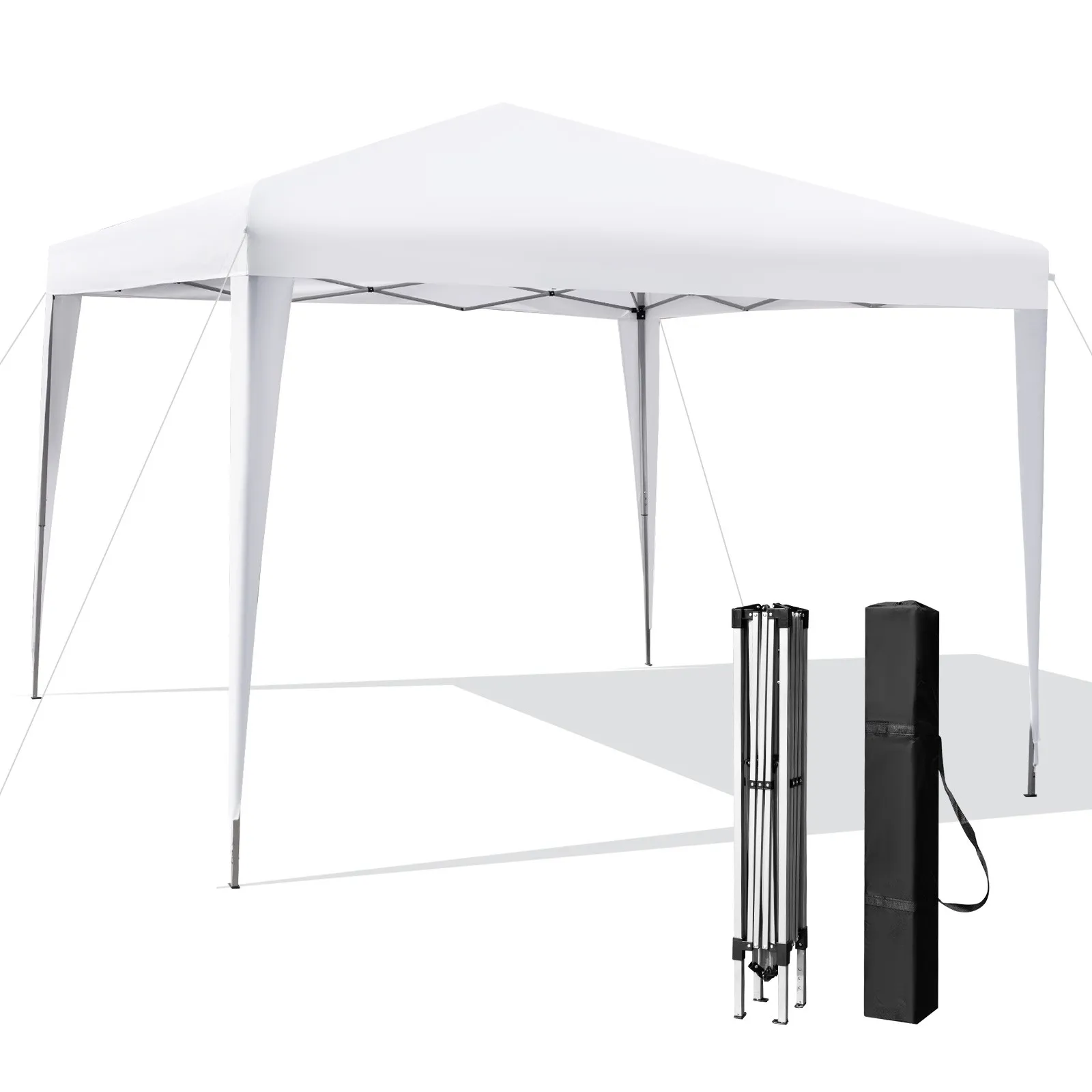

Patio 10x10ft Outdoor Instant Pop-up Canopy Folding Sun Shelter Carry Bag White