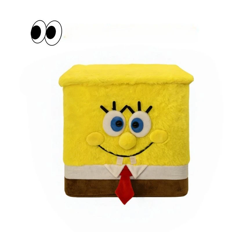 

Yellow Sponge Storage Stool Anime Cartoon Shoe Changing Footstool Large Capacity Storage Box Home Decor Ornament