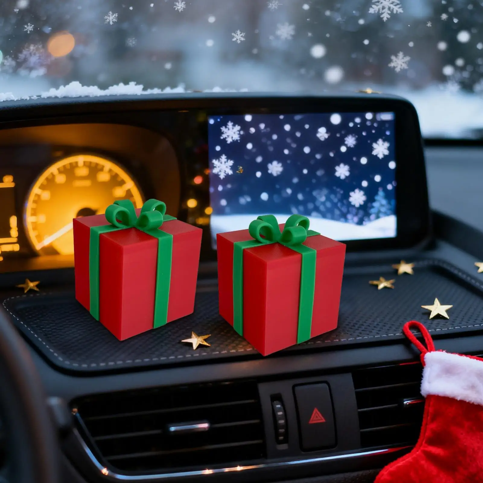 Tow Hitch Covers Christmas Box Trailer Hitch Plug Cover Exterior Cartoon Cute Accessories Automotive Trucks Boat Vehicles ATV RV
