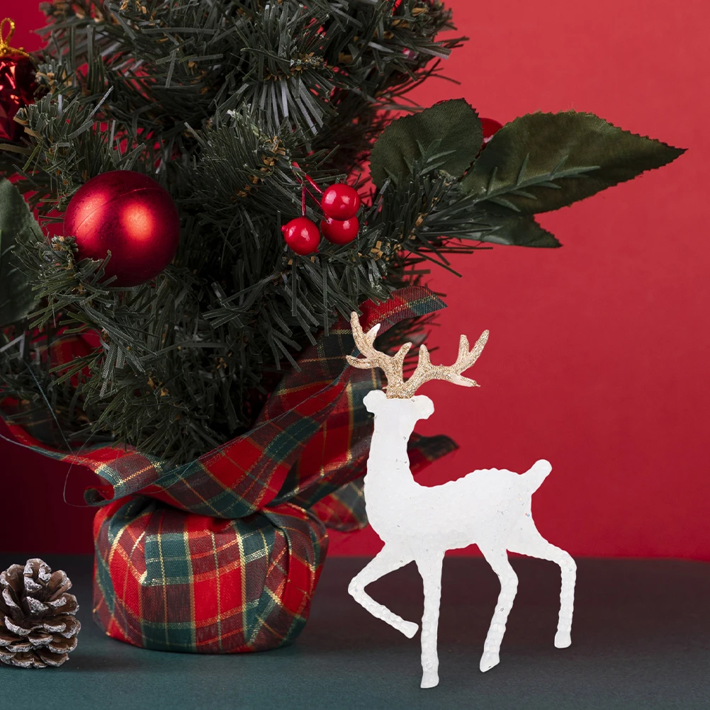 

2Pcs Glitter Reindeer Cake Toppers Party Decorations Cupcake Dessert Decor Holiday Party Home Decor