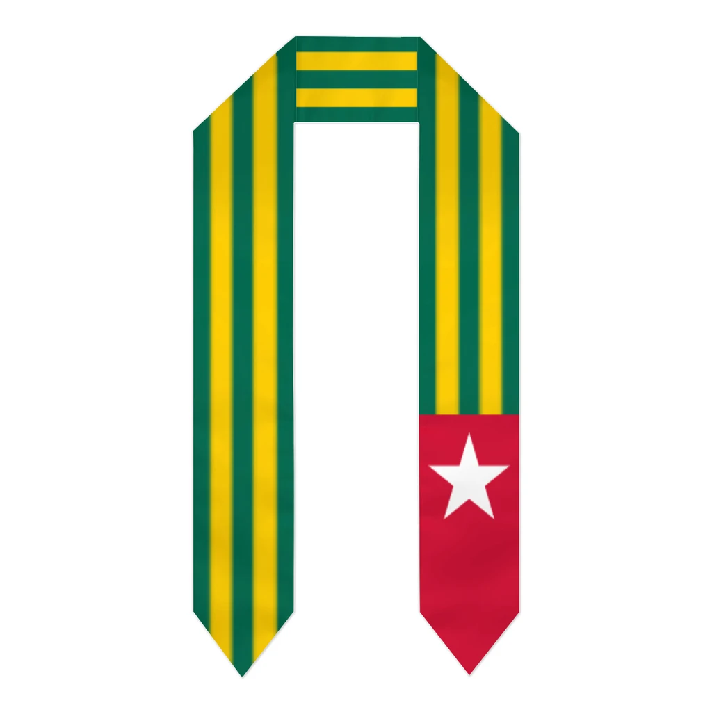 

Выпускной пояс, шарф с флагом Того, шаль, палантин, сапфирово-синий цвет со звездной полосой, аксессуар для бакалавра, лента 180*14 см