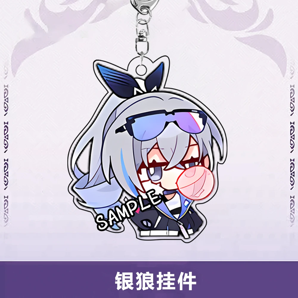 

Anime Honkai: Star Rail Silver Wolf Sparkle Aventurine School Bag Acrylic Accessory Keyring CosplayCute Keychain Pendant Cartoon