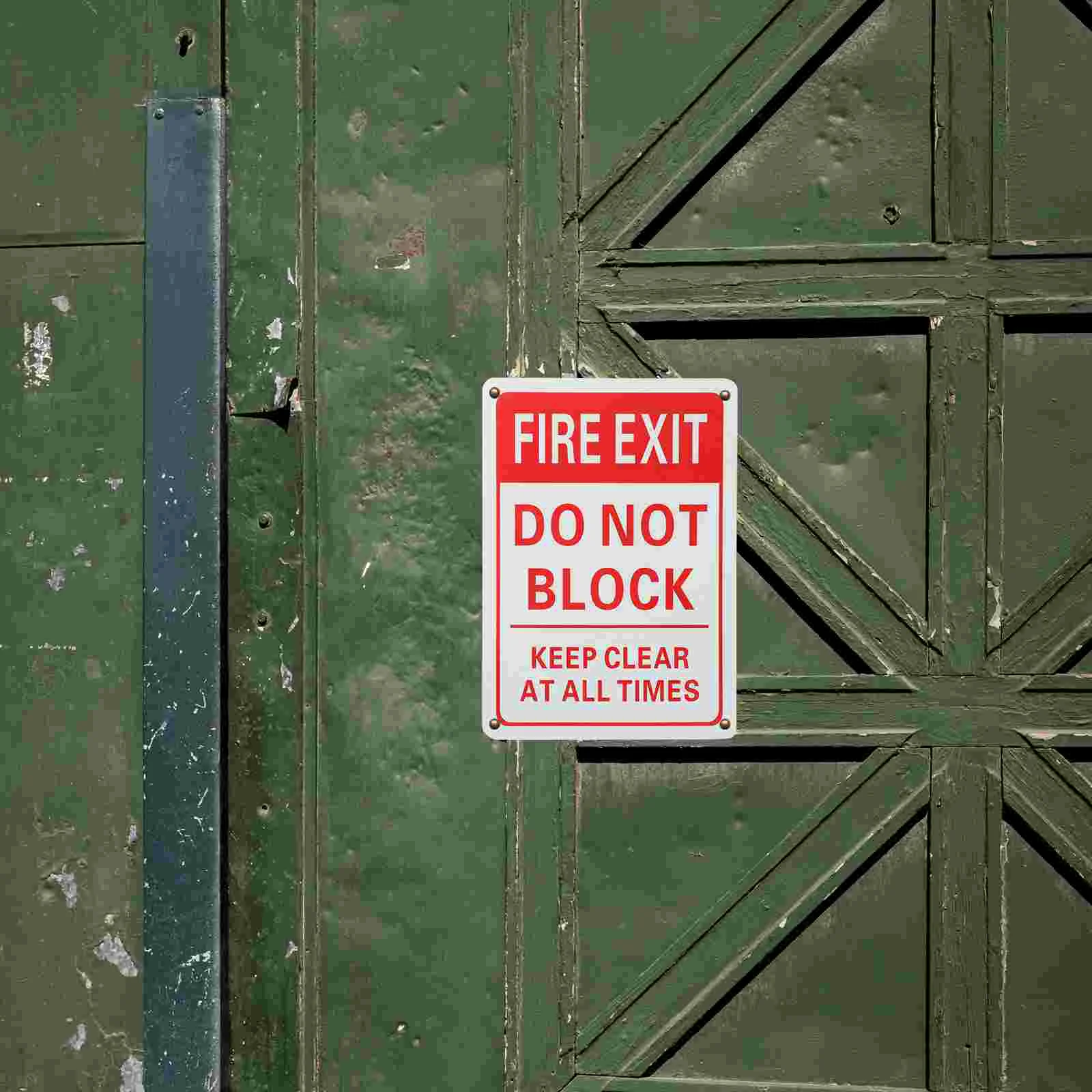 Fire Exit Sign Emergency for Indicator Aluminum Alloy Do Not Block Door Signs