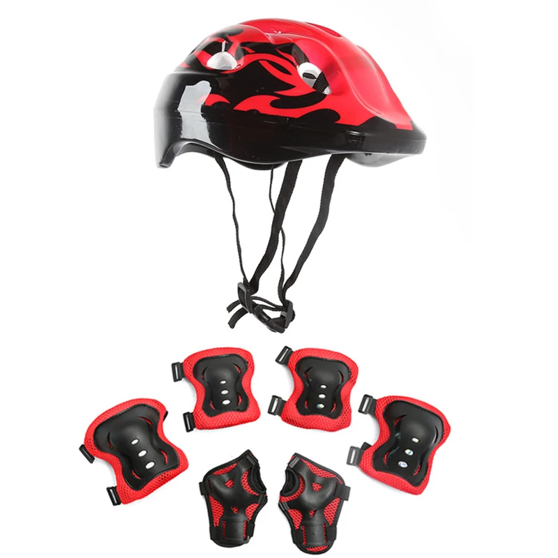 Equipamento de proteção esportiva para ciclismo infantil, capacete, cotovelo e joelheiras para meninos e meninas, skate, 456789101112 anos