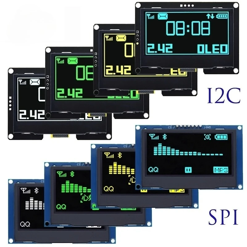 2.42-inch OLED display module 2.4 display 128x64 driver SSD1309 interface 4-pin IIC interface