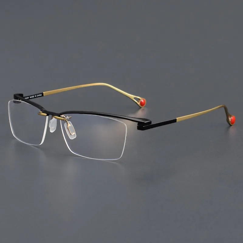 Aoshan ZY110 Screw Fixing Square Half-frame Glasses Frame Shenzhen Advanced Business Pure Titanium Glasses Frame