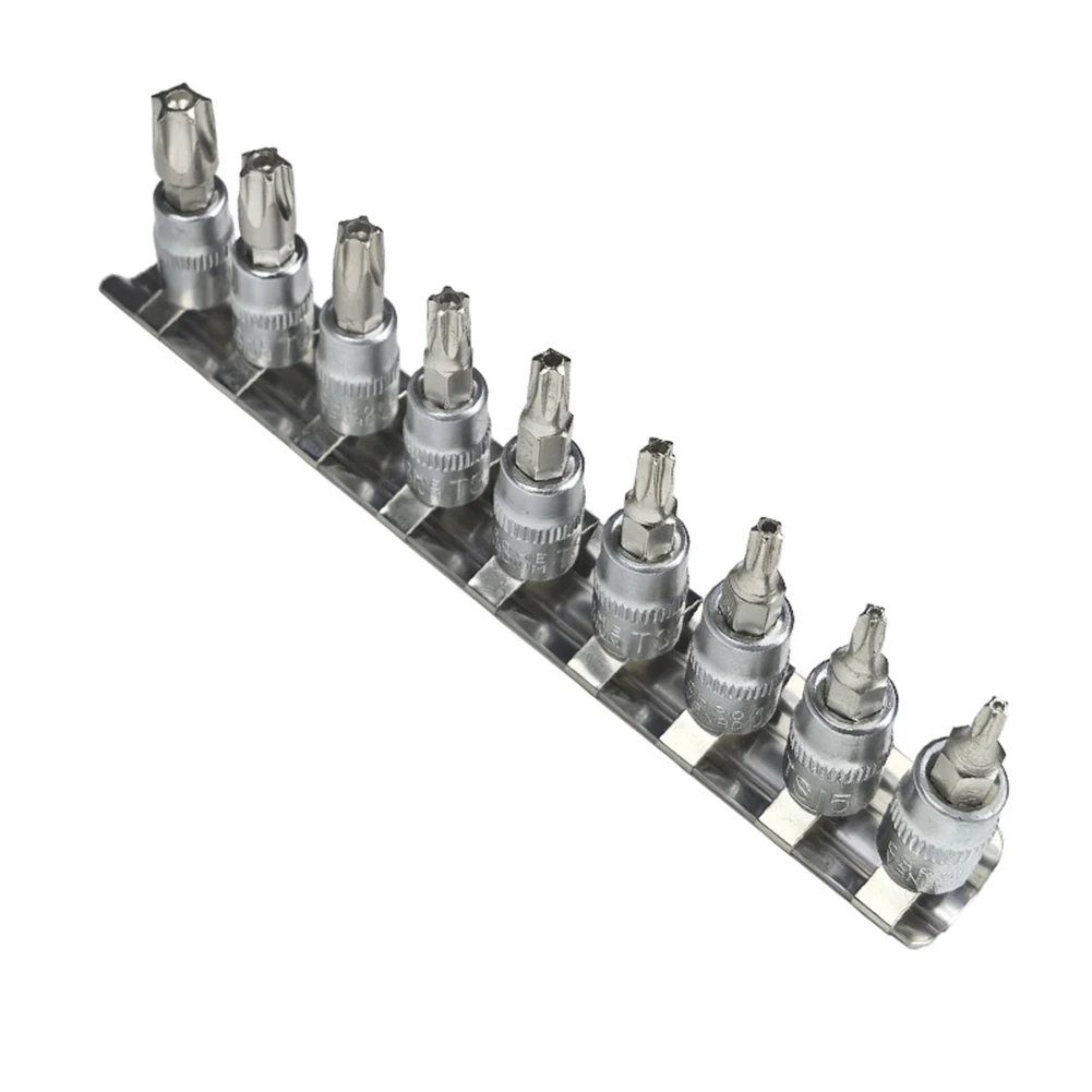 9pcs/set 5 Point Star Torx Screwdriver Bit 1/4 Inch Drive Socket TS10-TS50 Hand Tools Parts Accessories