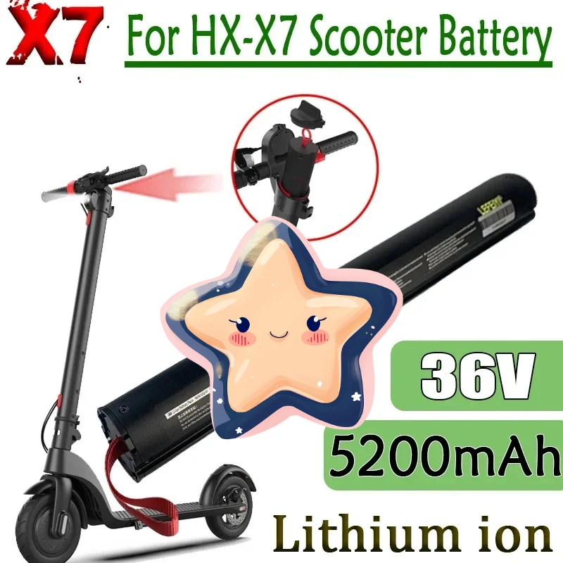 

For HX X7 Scooter 36V Electric Scooter Battery 36V 5200mAh X7 Scooter Battery Foldable Built-in Rechargeable Batteries