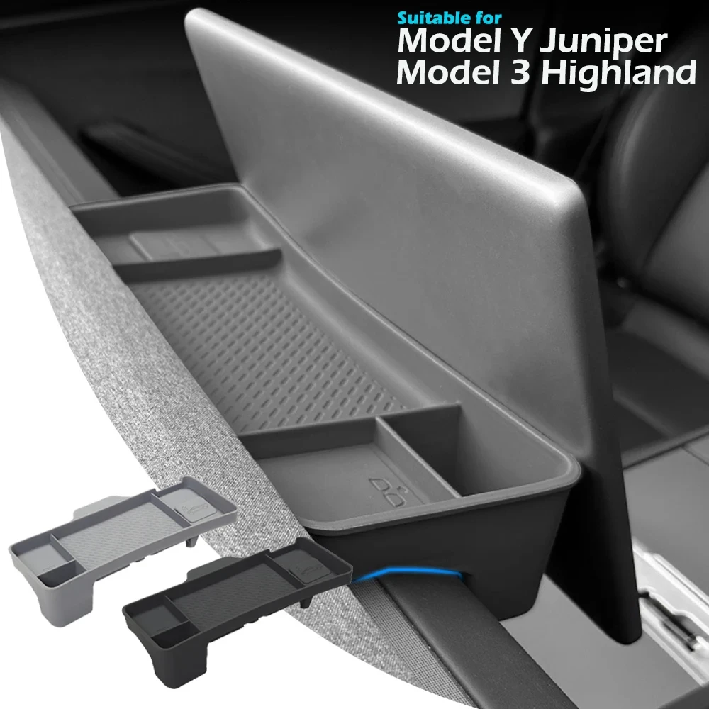 テスラ-モデルy-ジュニパー-2025-モデル3-ハイランド用シリコン製ダッシュボード収納トレイ-ティッシュボックス-センターコンソール-スクリーン-リアオーガナイザー