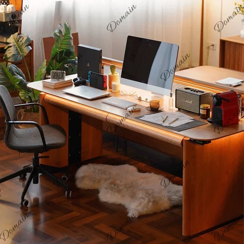 XOffice Work Moonlight Lifting Office Desk Cherry Solid Wood Homely Computer Book Desk Electric Workbench Offcie Furniture El Es