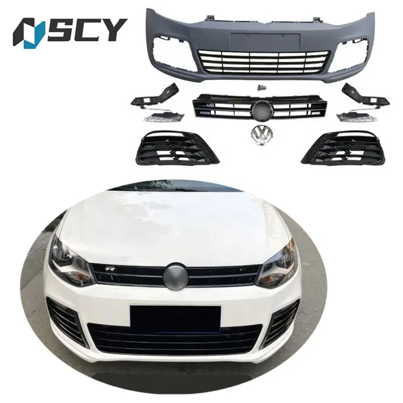 

For Polo Bumper 2011-2018 VW POLO Bumper Style R20 GTO Front Lip Bumper Rear High Quality