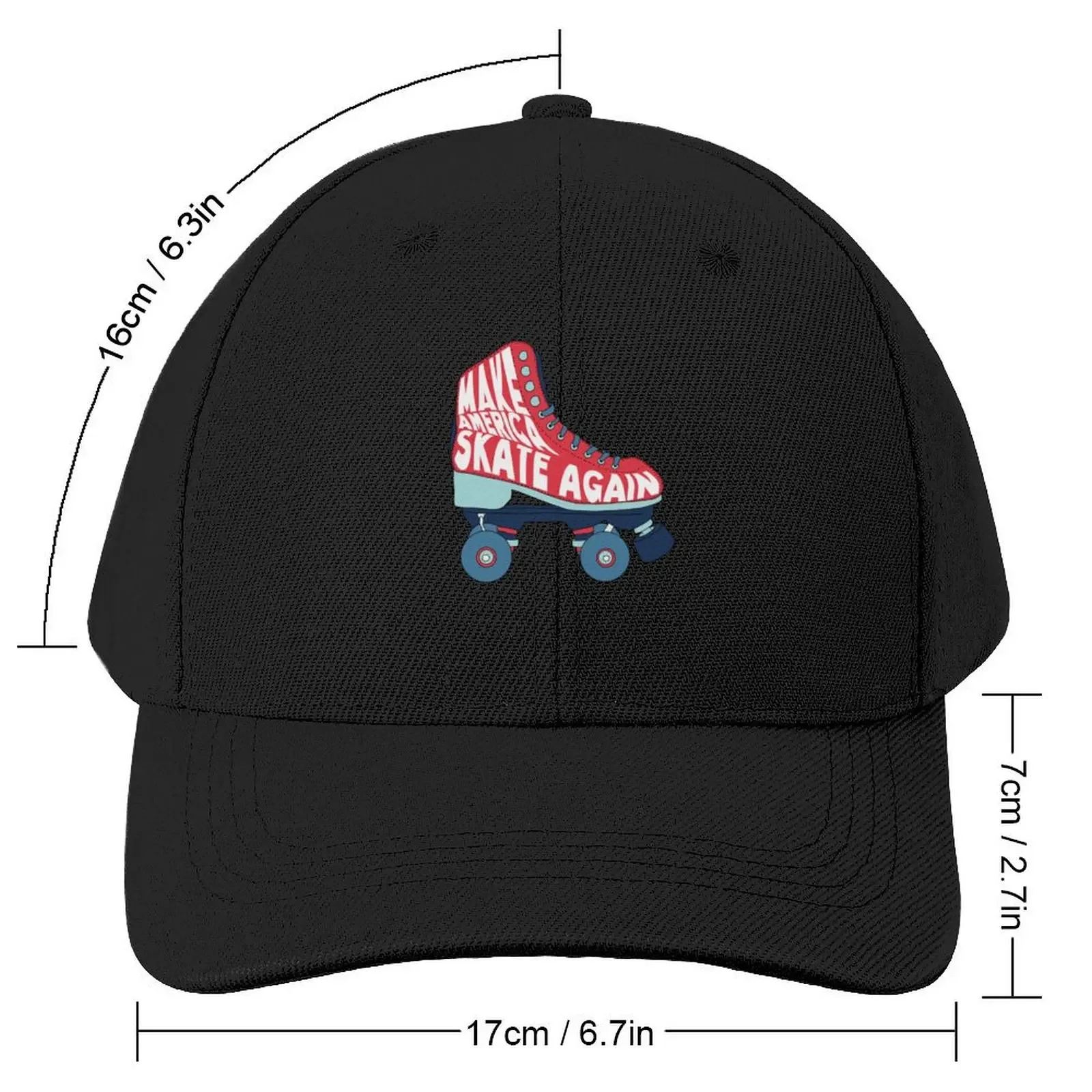 Make America Skate Again Blue Red Roller Skates Classic T-Shirt Baseball Cap New Hat Trucker Cap Fishing cap Women Caps Men's