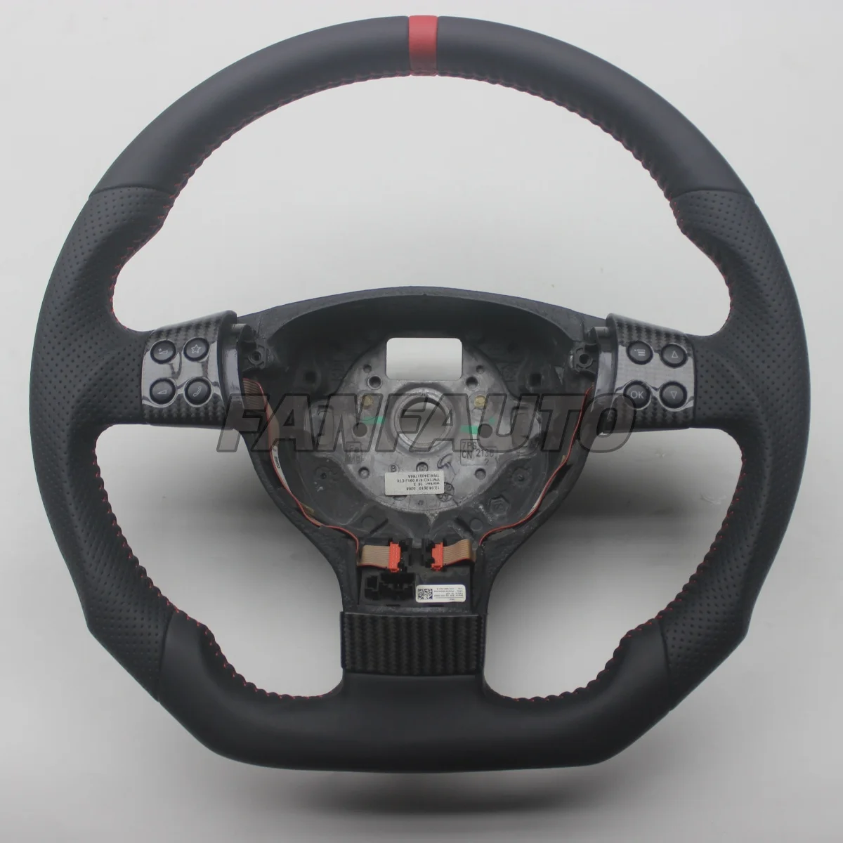Replacement Real Carbon Fiber Steering Wheel with Leather for VW Volkswagen Jetta Mk5 Golf 5 GTI R32 EOS Passat B6 Bora Caddy