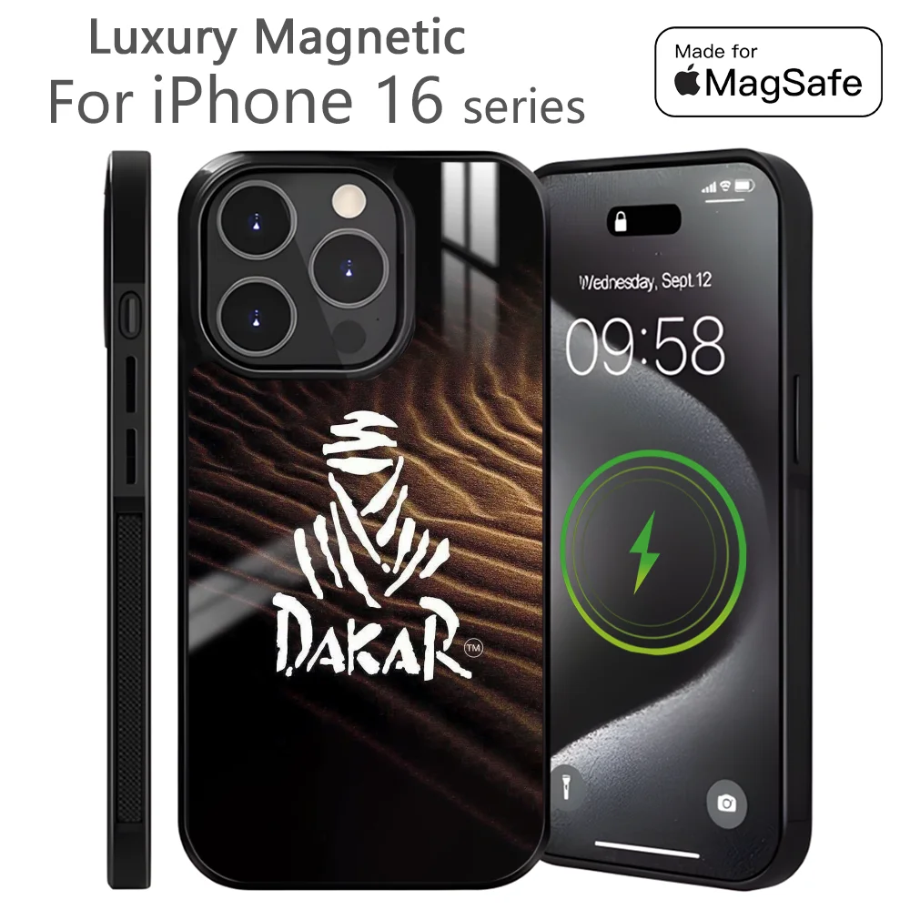 Rally D-Dakar Logo Phone Case For iPhone 16 15 14 13 12 11 Pro Max Plus Mini Magnetic Magsafe Wireless Charging Cover