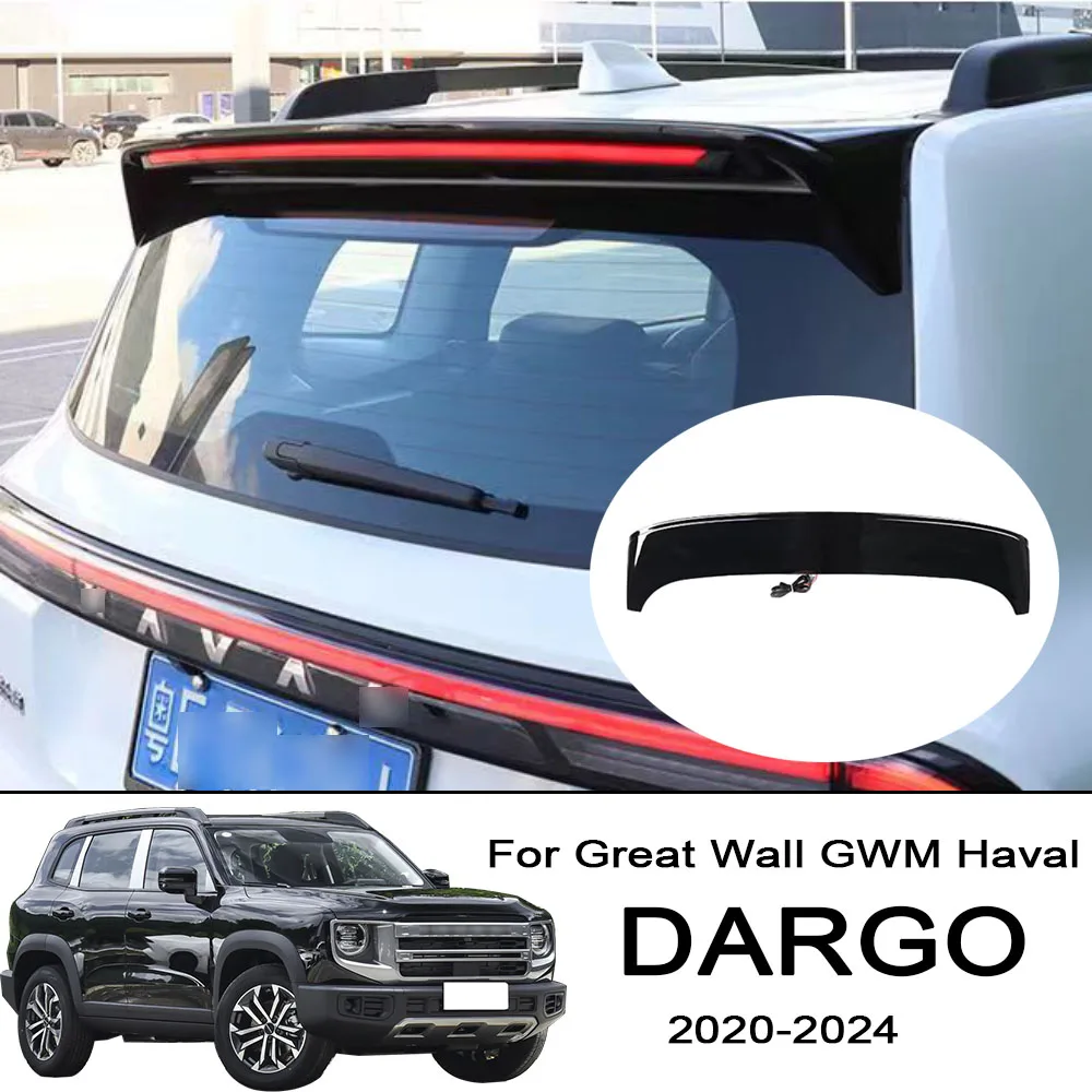 Tail wing with light For Great Wall GWM Haval DARGO 2020-2024 Car Tail Wing Roof Fixed Wing Modified Paint Sports Rear Wing