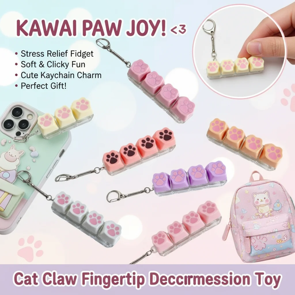 

Игрушка-антистресс «Кошачья лапка» — милый брелок-кнопка для снятия стресса у взрослых, подарок, подвеска для телефона и рюкзака