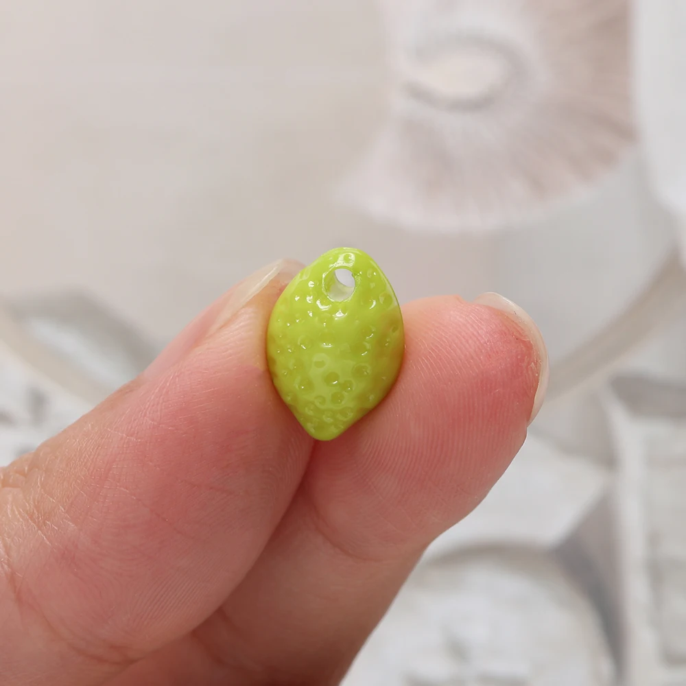 10 pçs acrílico estereoscópico limão solto espaçador contas para fazer jóias diy pulseira colar acessórios