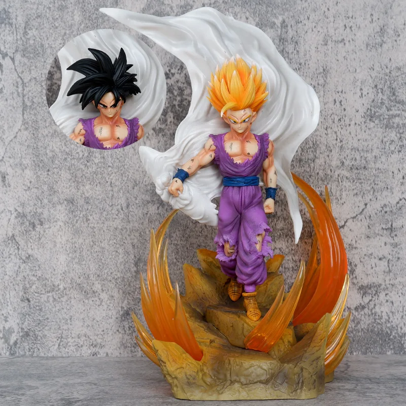 

38.5CM Anime Dragon Ball Super Saiyan White God Gohan GK Figurine PVC Action Figures Collection Model Doll Toys Birthday Gift