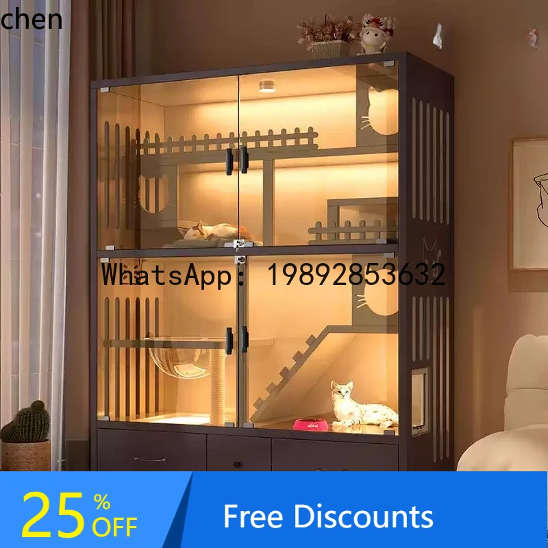

cat villa integrated cat cage household indoor large free space cat house