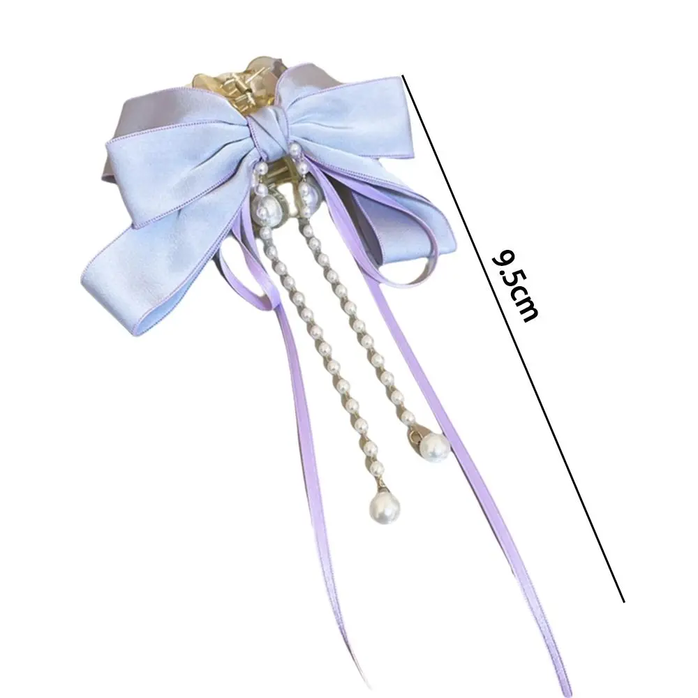 Jepit Rambut Mutiara Pita Fashion Rantai Rumbai Elegan Jepit Rambut Pita Panjang Aksesoris Rambut