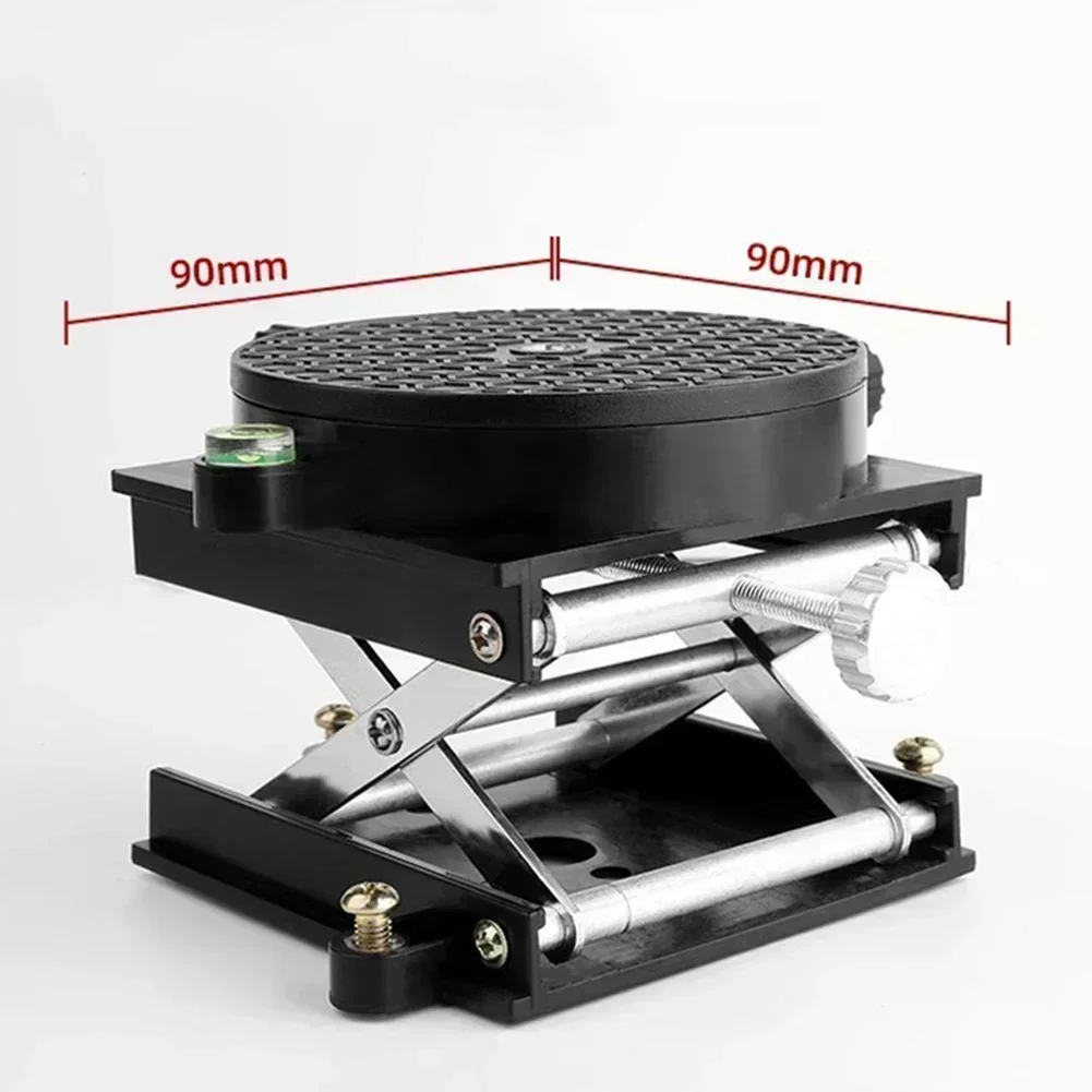 Mesa elevadora de enrutador de rotación de Altura ajustable en °, soporte de elevación de ajuste fino para aplicaciones de grabado en laboratorio y bricolaje