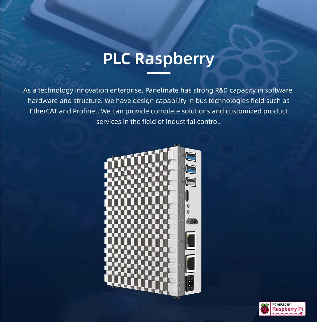 Raspberry CM5 Box PC with 2G RAM 16G Industrial Components for HMI PLC Codesys Control with RTE License