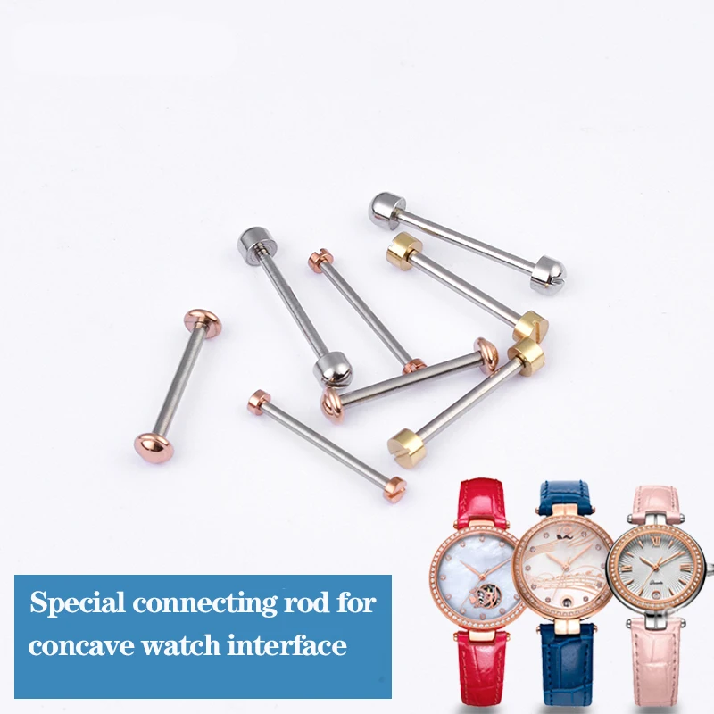 18mm 20mm 22mm Watch Screw Tube Rod Rose Gold Silver Screw-In Watch Lug Stem Link Kit for Leather Watchband Strap Spring Bar