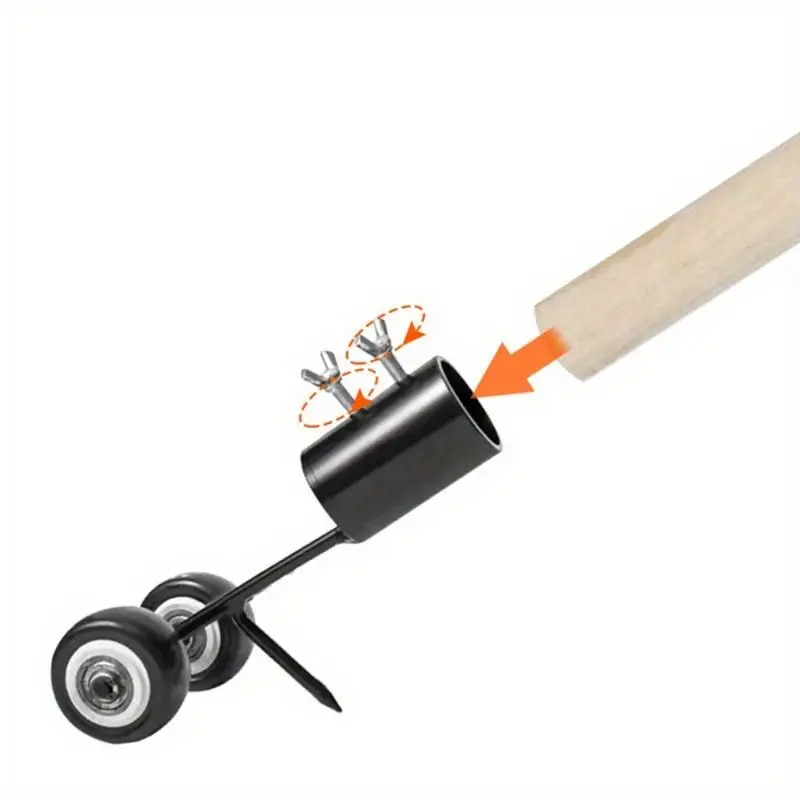 Slot Weeder No Bend Weed Hook Adjustable Roller Garden Tool for Patio Lawn Driveway Sidewalk Crevice Weeding