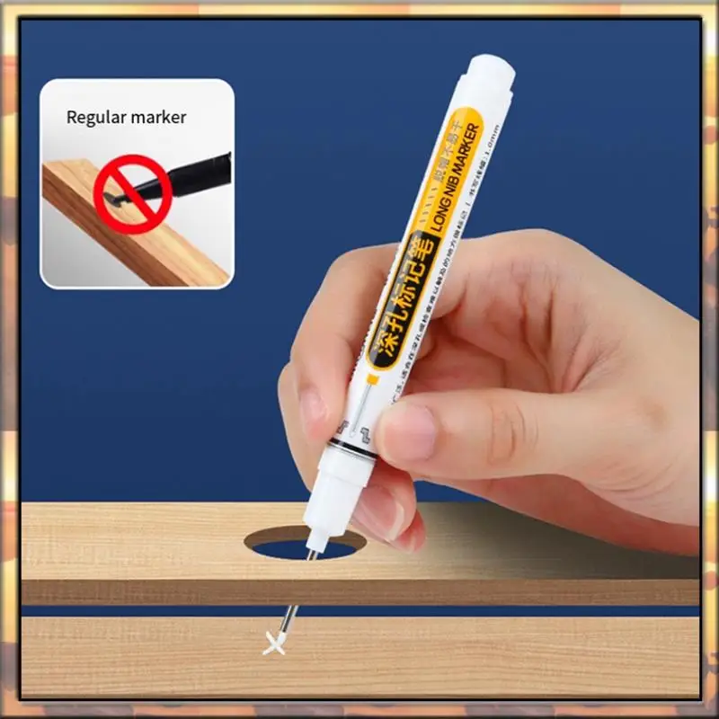 

AS59 5PCS Deep Hole Long Nib-Head Marker For Metal Perforating Pen Waterproof Woodworking Decoration Multi-Purpose