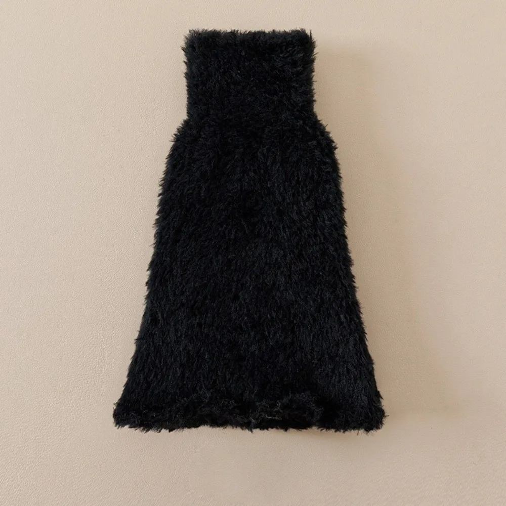 

New Coral Fleece Leg Warmers Warm Solid Color Middle Tube Socks Thickened Harajuku Mid-Calf Sock Women