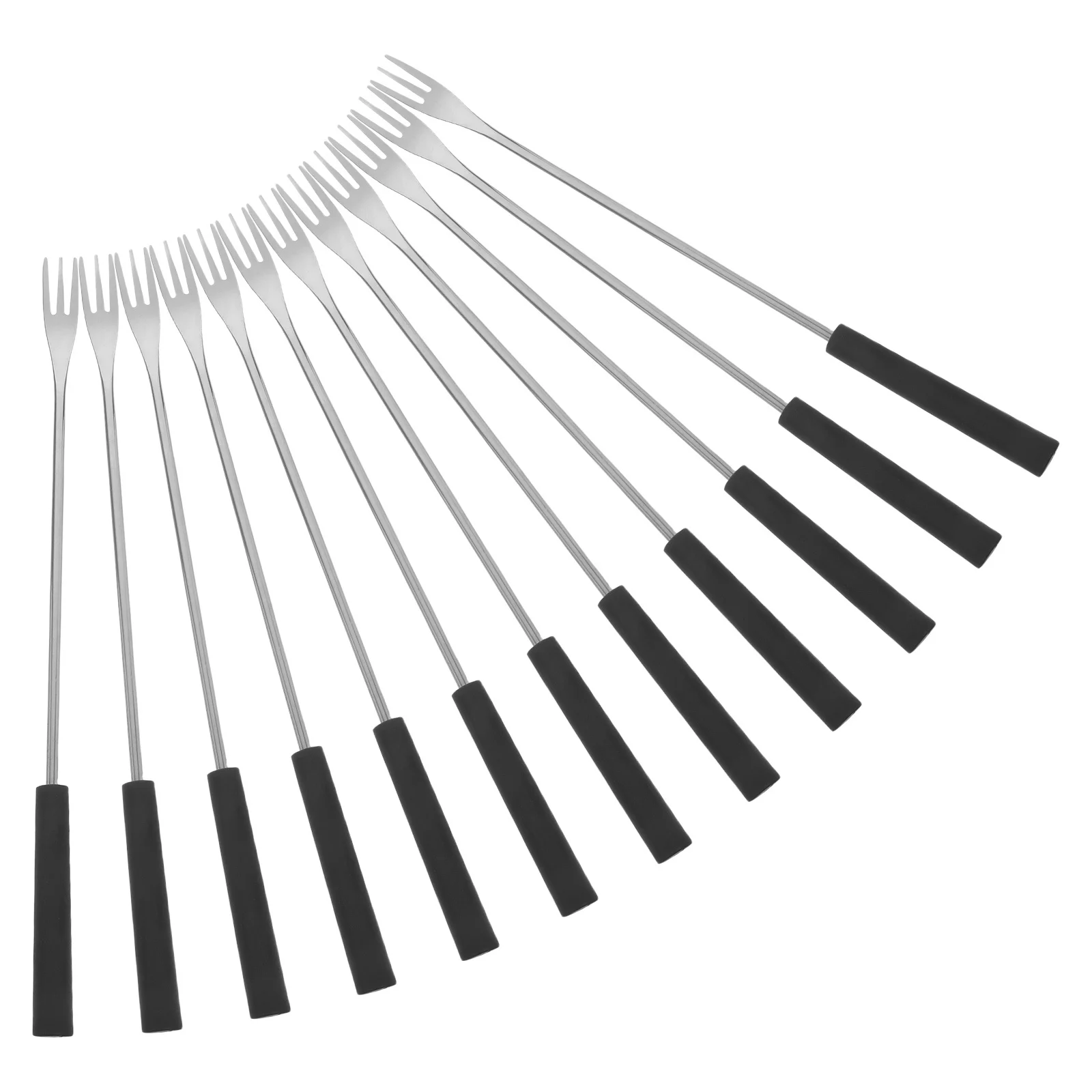 

12pcs Fondue Forks Stainless Steel Pp Handle Portable Dessert Fruit Chocolate Dipping Forks For Home Party Restaurant Use