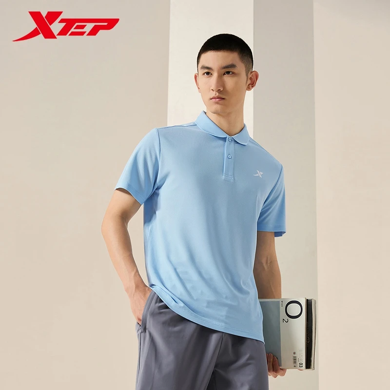 Xtep Short Sleeve Polo Shirt For Men 2024 Summer Normcore Men\'s T-shirt Commuting Everyday Breathable Outdoor Tops 876229020118