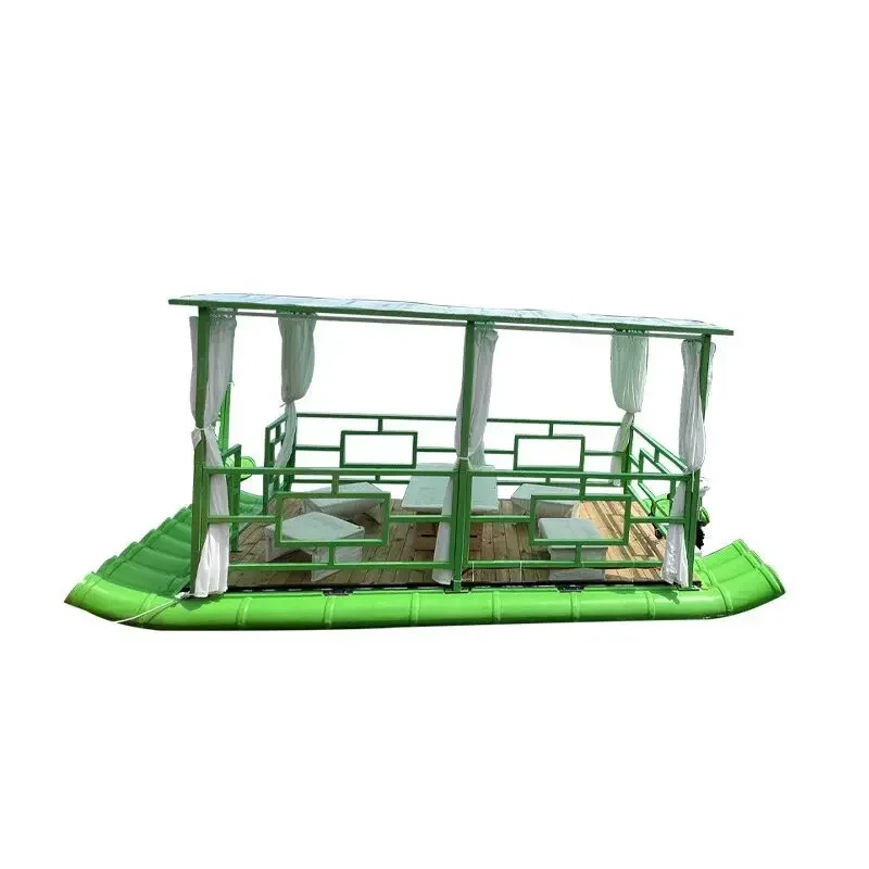 Plastic bamboo raft boat bamboo row boat imitation bamboo row PVC scenic spot sightseeing boat water leisure entertainment