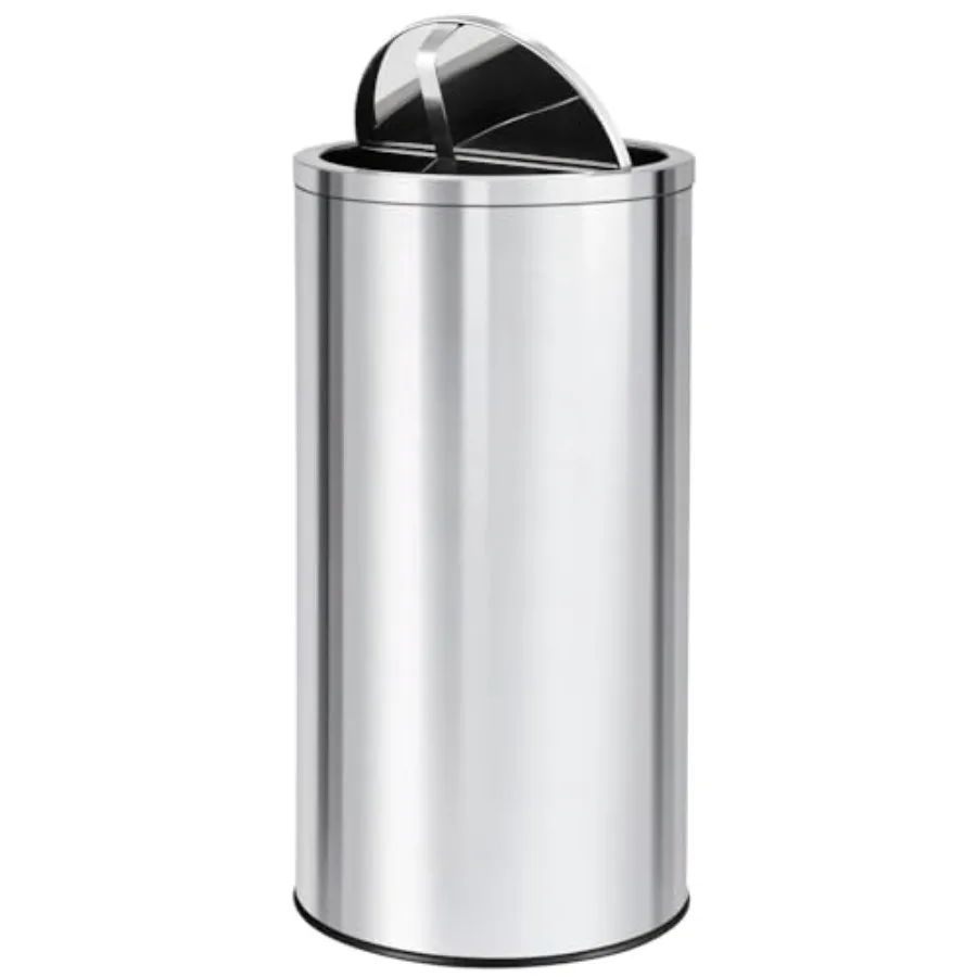 

18.5 Gallon 70 L Swing Top Trash Can Heavy Duty Brushed Stainless Steel Garbage Bin with 360 Swing Lid and Inner Bucket for Kit