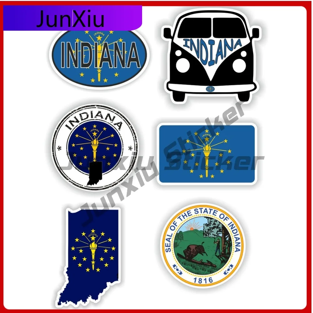 

Indiana Usa Funny Motorcycle Weatherproof Decal Decoration Accessory Helmet Anime Graphic Vinyl Boat Sticker UV Weatherproof