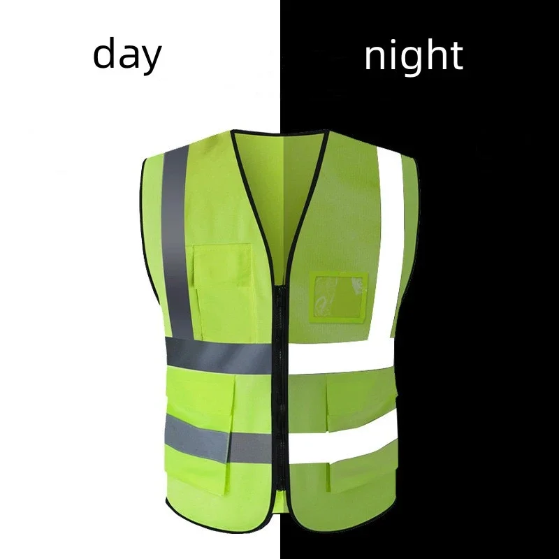 Nighttime Traffic Environment Hygiene Garden Architecture Multi Pocket Reflective Protective Clothing Reflective Coat Structure