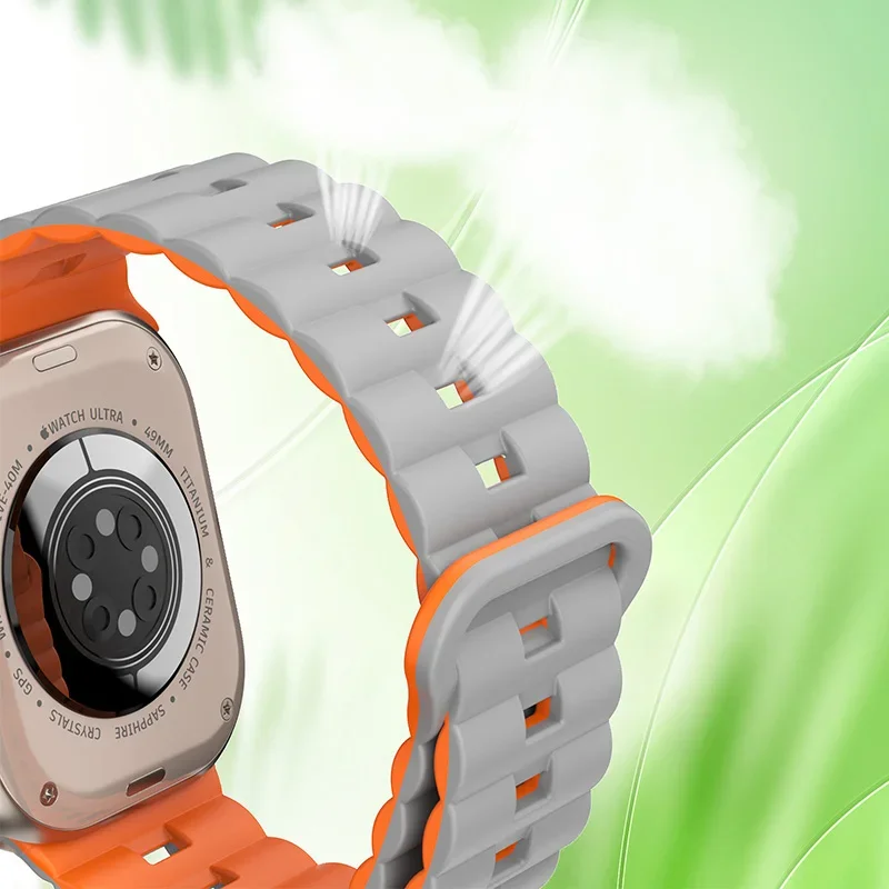 حلقة مغناطيسية لحزام الساعة ، سوار سيليكون ، سلسلة iWatch 10 ، 9 ، 5 ، SE ، 7 ، 6 ، 8 Ultra ، 44 ، 40 ، 45 Apple ، 41 46 ، 42 من من من من 49