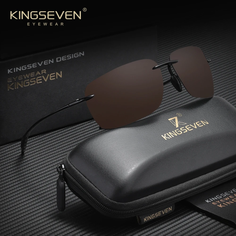 

Классические легкие солнцезащитные очки KINGSEVEN, модные безрамочные очки UV400, поляризационные очки для мужчин и женщин, очки для вождения, рыбалки