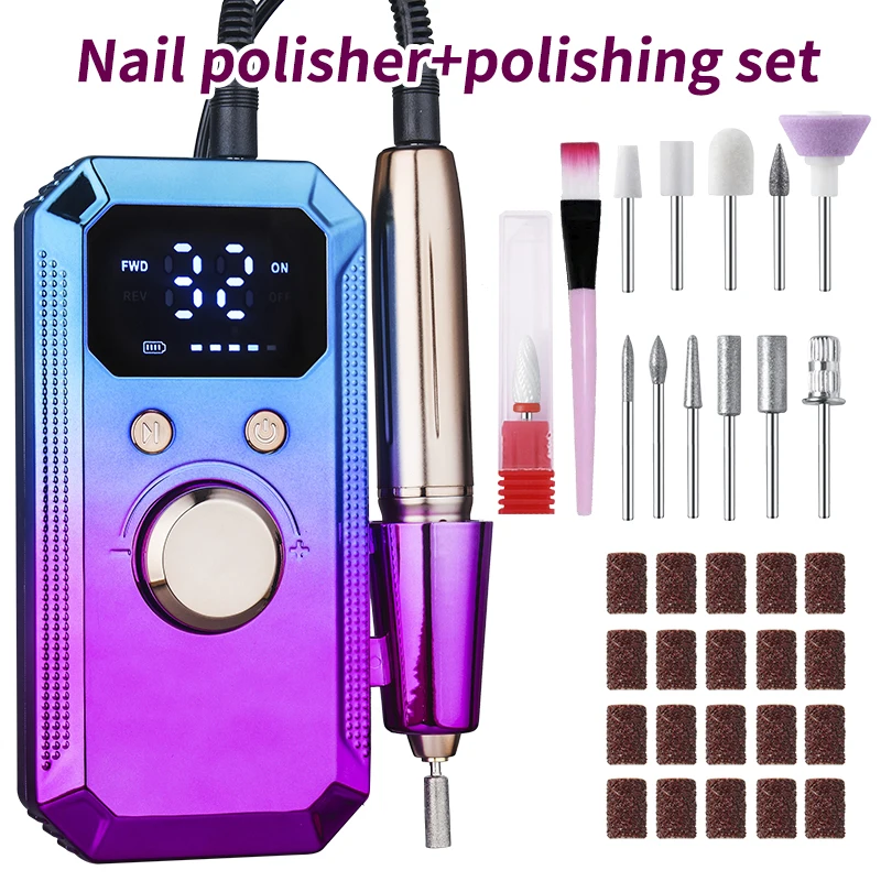 20000 rpm Rechargeable Electric Nail File, Professional Portable Acrylic, Gel Nail and Polishing File,