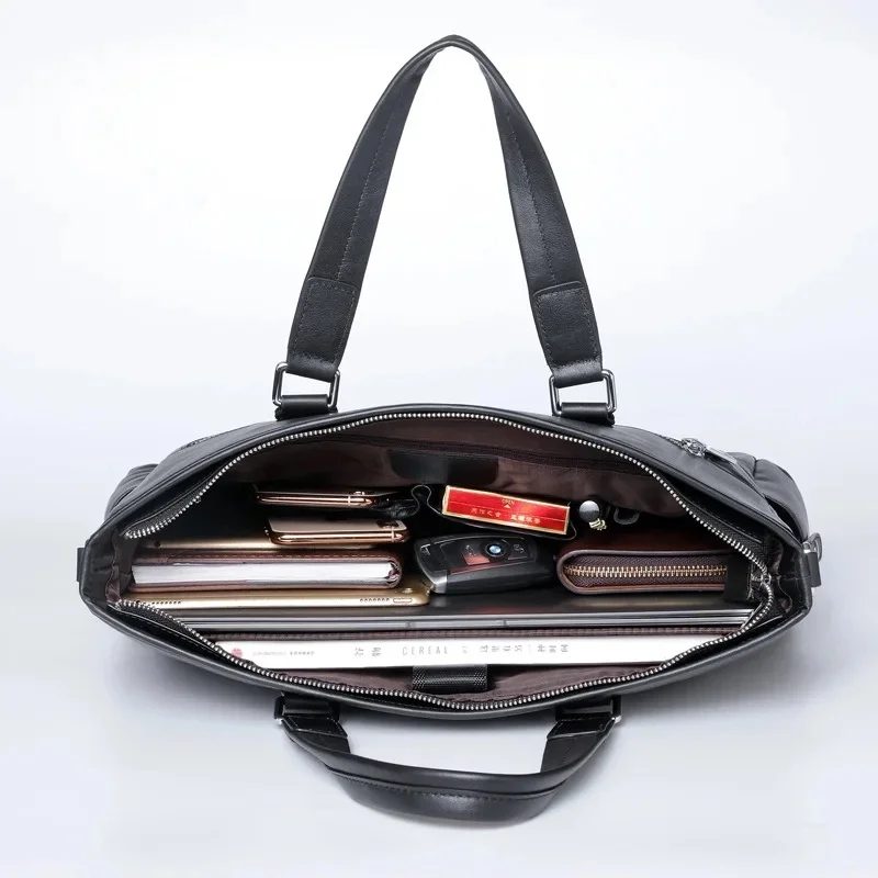 Casual New Genuine Messenger Luxury Man Bag Leather Men's Handbag Business Briefcase Horizontal Cowhide Sle Crossbody Bag
