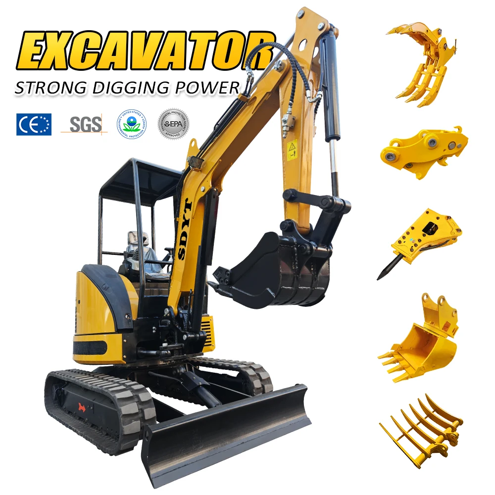 

Customized Multifunctional Mini Excavator Compact Small Digger Engineering Construction Machinery for Garden Farm Landscaping