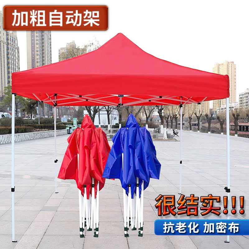 Outdoor Four-corner Shade Canopy Semi-automatic Folding Promotional Tent For Market Stall Exhibition Use