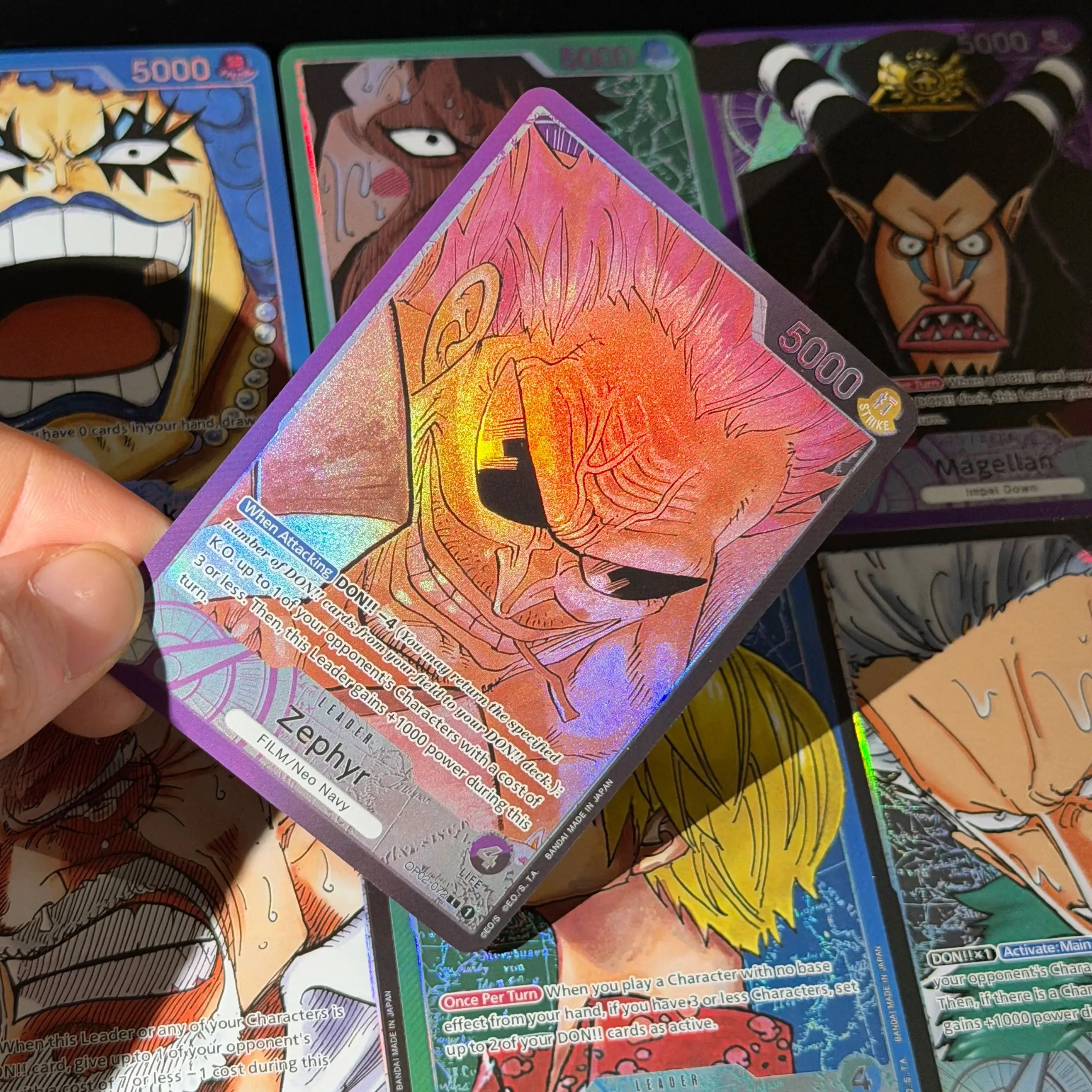 

OPCG OP02 Paramount War LEADER Sanji Magellan Zephyr Smoker 093/002/025/026/071 Alternate Art Displa Proxy Collection Card