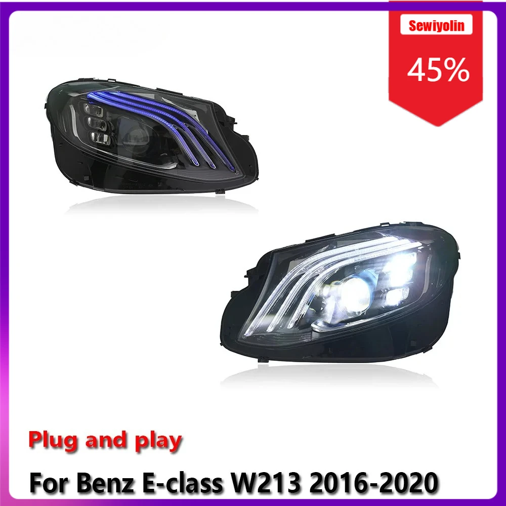 

Sewiyolin Автомобильные светодиодные фары в сборе для Benz E-class W213 2016-2020, противотуманные DRL, стоп-сигналы поворота, Plug and Play
